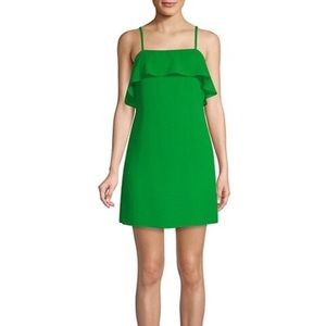 Alice + Olivia Etta Ruffle Mini Dress in Kelly Green Size XS
